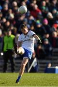 23 February 2020; Conor McManus of Monaghan kicks to score a point during the Allianz Football League Division 1 Round 4 match between Monaghan and Mayo at St Tiernach's Park in Clones, Monaghan. Photo by Oliver McVeigh/Sportsfile