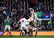 23 February 2020; Joe Launchbury and Jonny May of England in action against Robbie Henshaw and Keith Earls of Ireland during the Guinness Six Nations Rugby Championship match between England and Ireland at Twickenham Stadium in London, England. Photo by Ramsey Cardy/Sportsfile