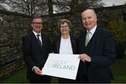 24 February 2020; In attendance at the brand launch for Golf Ireland, the new governing body for golf in Ireland which takes over from the Golfing Union of Ireland and Irish Ladies Golf Union on 1st January 2021, are, from left to right, Mark Kennelly, CEO, Golf Ireland, Fiona Scott, Transition Board member, Golf Ireland, and Tim O’Connor, Chairman, Golf Ireland Transition Board. Photo by Ramsey Cardy/Sportsfile