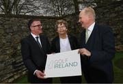 24 February 2020; In attendance at the brand launch for Golf Ireland, the new governing body for golf in Ireland which takes over from the Golfing Union of Ireland and Irish Ladies Golf Union on 1st January 2021, are, from left to right, Mark Kennelly, CEO, Golf Ireland, Fiona Scott, Transition Board member, Golf Ireland, and Tim O’Connor, Chairman, Golf Ireland Transition Board. Photo by Ramsey Cardy/Sportsfile