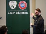 23 February 2020; Craig Sexton, Coach Education Co Ordinator, FAI, during the FAI Football Fitness Conference 2020 at Johnstown House in Enfield, Co Meath. Photo by Stephen McCarthy/Sportsfile