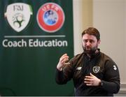 23 February 2020; Craig Sexton, Coach Education Co Ordinator, FAI, during the FAI Football Fitness Conference 2020 at Johnstown House in Enfield, Co Meath. Photo by Stephen McCarthy/Sportsfile