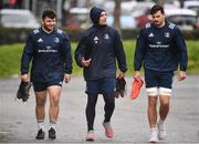 24 February 2020; James Lowe, centre, and Max Deegan arrive ahead of Leinster Rugby Squad Training at Leinster Rugby Headquarters at Rosemount in UCD, Dublin. Photo by Sam Barnes/Sportsfile