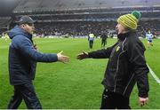22 February 2020; Dublin manager Dessie Farrell and Donegal manager Declan Bonner following the Allianz Football League Division 1 Round 4 match between Dublin and Donegal at Croke Park in Dublin. Photo by Eóin Noonan/Sportsfile