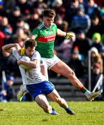 23 February 2020; Karl O'Connell of Monaghan in action against Jordan Flynn of Mayo during the Allianz Football League Division 1 Round 4 match between Monaghan and Mayo at St Tiernach's Park in Clones, Monaghan. Photo by Oliver McVeigh/Sportsfile