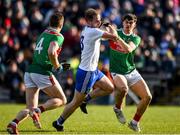 23 February 2020; Conor Boyle of Monaghan in action against Oisin Mullin of Mayo during the Allianz Football League Division 1 Round 4 match between Monaghan and Mayo at St Tiernach's Park in Clones, Monaghan. Photo by Oliver McVeigh/Sportsfile