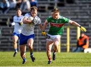 23 February 2020; Conor Boyle of Monaghan in action against Ryan O'Donoghue of Mayo during the Allianz Football League Division 1 Round 4 match between Monaghan and Mayo at St Tiernach's Park in Clones, Monaghan. Photo by Oliver McVeigh/Sportsfile