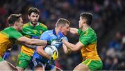 22 February 2020; Ciarán Kilkenny of Dublin is tackled by Hugh McFadden, left, and Odhrán McFadden Ferry of Donegal during the Allianz Football League Division 1 Round 4 match between Dublin and Donegal at Croke Park in Dublin. Photo by Eóin Noonan/Sportsfile