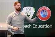 23 February 2020; Dylan Mernagh, Sport Scientist, Queens Park Rangers Football Club, during the FAI Football Fitness Conference 2020 at Johnstown House in Enfield, Co Meath. Photo by Stephen McCarthy/Sportsfile