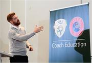 23 February 2020; Dylan Mernagh, Sport Scientist, Queens Park Rangers Football Club, during the FAI Football Fitness Conference 2020 at Johnstown House in Enfield, Co Meath. Photo by Stephen McCarthy/Sportsfile