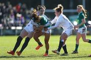 23 February 2020; Sene Naoupu of Ireland in action against Emily Scarratt sand Amber Reed of England during the Women's Six Nations Rugby Championship match between England and Ireland at Castle Park in Doncaster, England. Photo by Simon Bellis/Sportsfile
