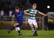 24 February 2020; Matthew Smith of Waterford United in action against Liam Scales of Shamrock Rovers during the SSE Airtricity League Premier Division match between Waterford and Shamrock Rovers at the RSC in Waterford. Photo by Stephen McCarthy/Sportsfile