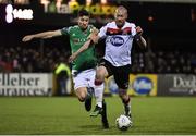 24 February 2020; Chris Shields of Dundalk in action against Gearóid Morrissey of Cork City during the SSE Airtricity League Premier Division match between Dundalk and Cork City at Oriel Park in Dundalk, Louth. Photo by Ben McShane/Sportsfile