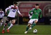 24 February 2020; Dylan McGlade of Cork City in action against Sean Gannon of Dundalk during the SSE Airtricity League Premier Division match between Dundalk and Cork City at Oriel Park in Dundalk, Louth. Photo by Ben McShane/Sportsfile