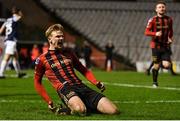 24 February 2020; Kris Twardek of Bohemians celebrates after scoring his side's second goal of the game during the SSE Airtricity League Premier Division match between Bohemians and Sligo Rovers at Dalymount Park in Dublin. Photo by Eóin Noonan/Sportsfile