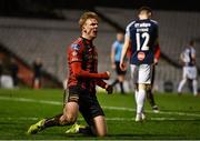 24 February 2020; Kris Twardek of Bohemians celebrates after scoring his side's second goal of the game during the SSE Airtricity League Premier Division match between Bohemians and Sligo Rovers at Dalymount Park in Dublin. Photo by Eóin Noonan/Sportsfile