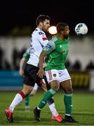 24 February 2020; Kyron Stabana of Cork City in action against Patrick Hoban of Dundalk during the SSE Airtricity League Premier Division match between Dundalk and Cork City at Oriel Park in Dundalk, Louth. Photo by Seb Daly/Sportsfile
