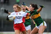 23 February 2020; Emma Brennan of Tyrone in action against Aislinn Desmond of Kerry during the Lidl Ladies National Football League Division 2 Round 4 match between Kerry and Tyrone at Fitzgerald Stadium in Killarney, Kerry. Photo by Diarmuid Greene/Sportsfile