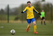 22 February 2020; Aidan Moloney of Clare SSL during the U13 SFAI Subway National Plate Final match between Clare SSL and Galway SL at Mullingar Athletic FC in Gainestown, Co. Westmeath. Photo by Seb Daly/Sportsfile