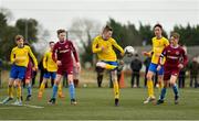 22 February 2020; Liam Heffernan of Clare SSL clears the ball during the U13 SFAI Subway National Plate Final match between Clare SSL and Galway SL at Mullingar Athletic FC in Gainestown, Co. Westmeath. Photo by Seb Daly/Sportsfile