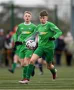 22 February 2020; Andrew Vint of Carlow JDL during the U15 SFAI Subway National Plate Final match between Mayo SL and Carlow JDL at Mullingar Athletic FC in Gainestown, Co. Westmeath. Photo by Seb Daly/Sportsfile