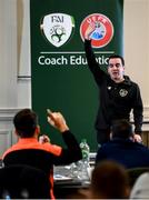 23 February 2020; Ger McDermott, Club and League Development Manager, FAI, during the FAI Football Fitness Conference 2020 at Johnstown House in Enfield, Co. Meath. Photo by Stephen McCarthy/Sportsfile