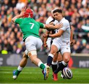 23 February 2020; Ben Youngs of England kicks through to set up his side's first try during the Guinness Six Nations Rugby Championship match between England and Ireland at Twickenham Stadium in London, England. Photo by Brendan Moran/Sportsfile