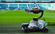 23 February 2020; A mobile TV camera is seen behind the goals during the Guinness Six Nations Rugby Championship match between England and Ireland at Twickenham Stadium in London, England. Photo by Brendan Moran/Sportsfile