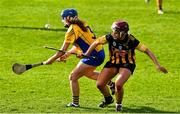 23 February 2020; Clare Hehir of Clare is tackled by Katie Nolan of Kilkenny during the Littlewoods Ireland Camogie League Division 1 match between Kilkenny and Clare at UPMC Nowlan Park in Kilkenny. Photo by Ray McManus/Sportsfile