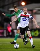 24 February 2020; Chris Shields of Dundalk in action against Beineón O'Brien Whitmarsh of Cork City during the SSE Airtricity League Premier Division match between Dundalk and Cork City at Oriel Park in Dundalk, Louth. Photo by Seb Daly/Sportsfile