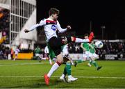 24 February 2020; Sean Gannon of Dundalk in action against Dylan McGlade of Cork City during the SSE Airtricity League Premier Division match between Dundalk and Cork City at Oriel Park in Dundalk, Louth. Photo by Seb Daly/Sportsfile