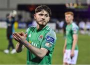 24 February 2020; Dale Holland of Cork City appluads to the travelling supporters following the SSE Airtricity League Premier Division match between Dundalk and Cork City at Oriel Park in Dundalk, Louth. Photo by Ben McShane/Sportsfile