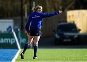 25 February 2020; Touch judge Audrey Fulham during the Bank of Ireland Leinster Schools Junior Cup Second Round match between St Vincent’s Castleknock College and St Mary’s College at Energia Park in Dublin. Photo by Daire Brennan/Sportsfile