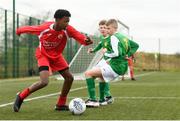 23 February 2020; Franco Umeh of Cork SL in action against Luke Duke of Donegal during the U15 SFAI Subway National Championship Final match between Donegal and Cork SL at Mullingar Athletic FC in Gainestown, Co. Westmeath. Photo by Eóin Noonan/Sportsfile