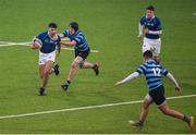 25 February 2020; Aaron O’Brien of St Mary’s College is tackled by Conor Boyle of St Vincent’s Castleknock College during the Bank of Ireland Leinster Schools Junior Cup Second Round match between St Vincent’s Castleknock College and St Mary’s College at Energia Park in Dublin. Photo by Daire Brennan/Sportsfile