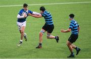 25 February 2020; Evan Moynihan of St Mary’s College is tackled by Conor Boyle of St Vincent’s Castleknock College during the Bank of Ireland Leinster Schools Junior Cup Second Round match between St Vincent’s Castleknock College and St Mary’s College at Energia Park in Dublin. Photo by Daire Brennan/Sportsfile