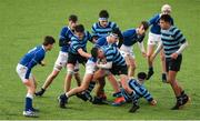 25 February 2020; Billy Dowling of St Vincent’s Castleknock College is tackled by Aaron O’Brien of St Mary’s College during the Bank of Ireland Leinster Schools Junior Cup Second Round match between St Vincent’s Castleknock College and St Mary’s College at Energia Park in Dublin. Photo by Daire Brennan/Sportsfile