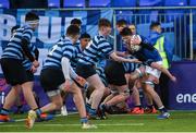 25 February 2020; David Leane of St Mary’s College is tackled by Conor Boyle of St Vincent’s Castleknock College during the Bank of Ireland Leinster Schools Junior Cup Second Round match between St Vincent’s Castleknock College and St Mary’s College at Energia Park in Dublin. Photo by Daire Brennan/Sportsfile