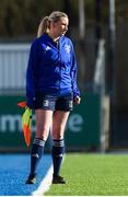 25 February 2020; Touch judge Audrey Fulham during the Bank of Ireland Leinster Schools Junior Cup Second Round match between St Vincent’s Castleknock College and St Mary’s College at Energia Park in Dublin. Photo by Daire Brennan/Sportsfile