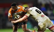 22 February 2020; Craig Barry of Toyota Cheetahs is tackled by Nick Timoney of Ulster during the Guinness PRO14 Round 12 match between Ulster and Toyota Cheetahs at Kingspan Stadium in Belfast.  Photo by Oliver McVeigh/Sportsfile