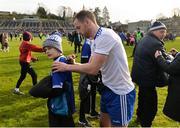 23 February 2020; Conor Boyle of Monaghan signs a supporters shirt after the Allianz Football League Division 1 Round 4 match between Monaghan and Mayo at St Tiernach's Park in Clones, Monaghan. Photo by Oliver McVeigh/Sportsfile