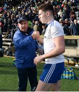 23 February 2020; Monaghan manager Seamus McEnaney congratulates Niall Kearns after the Allianz Football League Division 1 Round 4 match between Monaghan and Mayo at St Tiernach's Park in Clones, Monaghan. Photo by Oliver McVeigh/Sportsfile
