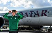 26 February 2020; The Olympic Federation of Ireland will fly athletes in business class to the Olympic Games in Tokyo with Qatar Airways. With less than five months left until the Opening Ceremony in Tokyo, the composition of Team Ireland is starting to take real shape. Qatar Airways has a 5 star rating by Skytrax, which also awarded the airline 'World's Best Business Class'. Athletes will benefit from the full lie flat beds and catering to suit their nutritional routine. The mood lighting will adjust the athletes' body clock to the Tokyo time zone and the cabin is pressureised to a lower altitude which equates to more oxygen and less travel fatigue. In attendance at the announcement is swimmer Darragh Greene. Photo by Brendan Moran/Sportsfile