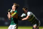 26 February 2020; Ruaidhri Ó Beaglaoich of Kerry in action against Cormac Woulfe of Limerick during the Munster GAA Football U20 Championship Semi-Final match between Limerick and Kerry at Mick Neville Park in Rathkeale, Limerick. Photo by Diarmuid Greene/Sportsfile