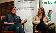 28 February 2020; Lead of Women in Sport at Sport Ireland Nora Stapleton speaks with Former Irish Rugby International Alison Miller during Kildare Sports Partnership’s Back to Basics Seminar at Keadeen Hotel in Newbridge, Kildare. Photo by Harry Murphy/Sportsfile