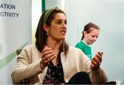 28 February 2020; Former Irish Rugby International Alison Miller speaks during Kildare Sports Partnership’s Back to Basics Seminar at Keadeen Hotel in Newbridge, Kildare. Photo by Harry Murphy/Sportsfile