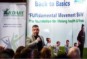 28 February 2020; Conor Reilly of Lexlip GAA speaks during Kildare Sports Partnership’s Back to Basics Seminar at Keadeen Hotel in Newbridge, Kildare. Photo by Harry Murphy/Sportsfile