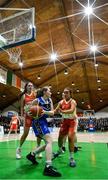 27 February 2020; (EDITOR'S NOTE: This image was created using a starburst filter) Lucy McManus of Loreto Abbey Dalkey in action against Rebecca Reddin of Scoil Chriost Rí, Portloise during the Basketball Ireland All-Ireland Schools U19A Girls League Final between Scoil Chríost Rí, Portlaoise and Loreto Dalkey at National Basketball Arena in Dublin. Photo by Eóin Noonan/Sportsfile