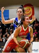 27 February 2020; Rebecca Reddin of Scoil Chriost Rí, Portloise in action against Lara McNichols of Loreto Abbey Dalkey during the Basketball Ireland All-Ireland Schools U19A Girls League Final between Scoil Chríost Rí, Portlaoise and Loreto Dalkey at National Basketball Arena in Dublin. Photo by Eóin Noonan/Sportsfile