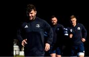 27 February 2020; Michael Milne, left, Jack Aungier, centre, and Scott Penny during a Leinster Rugby captain's run at the RDS Arena in Dublin. Photo by Seb Daly/Sportsfile
